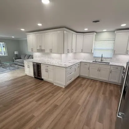 Kitchen cabinetry, countertops, and renovation details from Travis Scott Construction