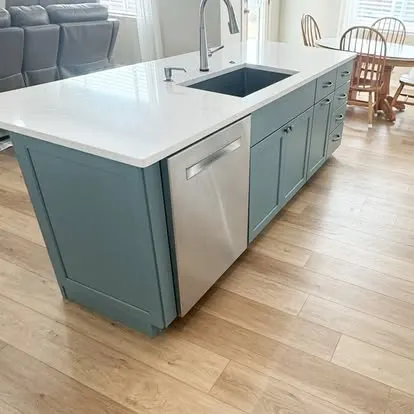 Kitchen cabinetry, countertops, and renovation details from Travis Scott Construction