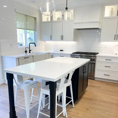 Kitchen cabinetry, countertops, and renovation details from Travis Scott Construction